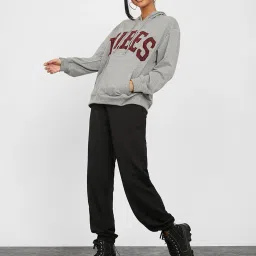 styli Women Typographic Print Regular Fit Hoodie image 3