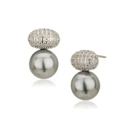 carlton london Silver-Plated Stone-Studded Stud Earrings image 3