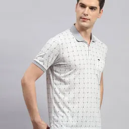 monte carlo Boys Geometric Print Polo T-Shirt with Patch Pocket image 3