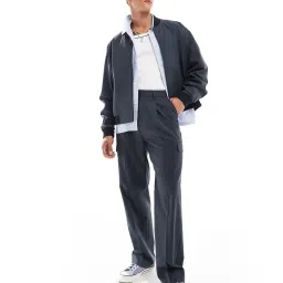 asos design Men Zip-Front Regular Fit Bomber Jacket image 3