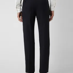 van heusen Men Checked Straight Fit Flat-Front Trousers image 3