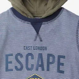 lee cooper Striped Hoodie with Ribbed Hems image 3