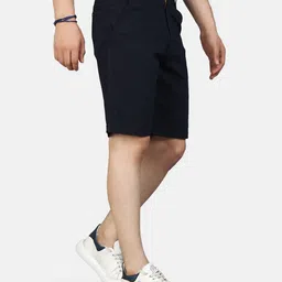 9 impression Flat-Front Shorts with Belted Loops image 3