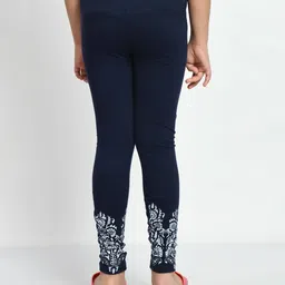 indiweaves Girls Pack of 2 Floral Print Leggings with Elasticated Waistband image 3