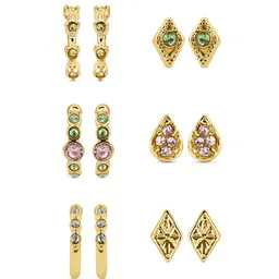 accessorize london Women Set of 6 Metal Stud Earrings image 3