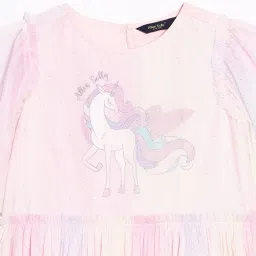allen solly Girls Unicorn Print A-Line Dress image 3