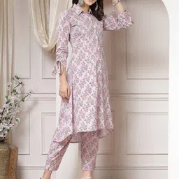 indibelle Women Floral Print A-Line Kurta & Pants Co-Ord Set image 3