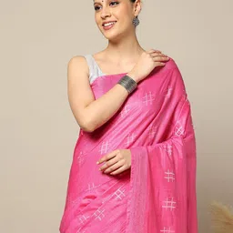 indie picks Hand Dyed Bhagalpuri Katan Silk Saree image 3