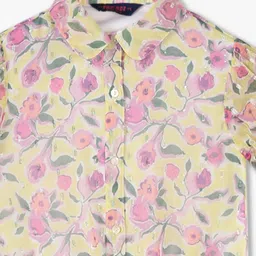kg frendz Girls Floral Print Shirt image 3