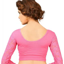 vamas Non-Padded Round-Neck Slip-On Blouse with Lace Sleeves image 3