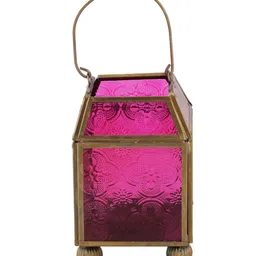 aapno rajasthan Metal & Glass Morrocan Lantern Candle Holder image 3