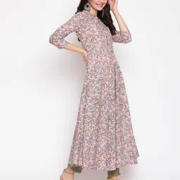 glam roots Women Floral Print Anarkali Kurta image 3