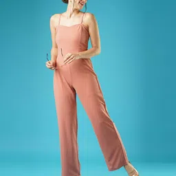 globus Women Regular Fit Jumpsuit with Strappy Sleeves image 3