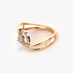 valanova Women Sterling Silver Rose Gold-Plated Lab Grown Diamond Ring image 4