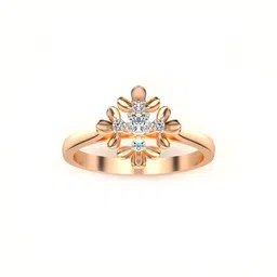 valanova Women Sterling Silver Rose Gold-Plated Lab Grown Diamond Ring image 5