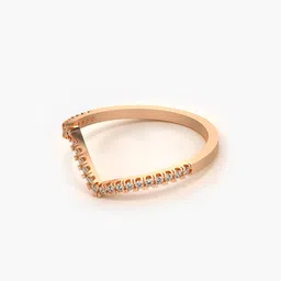 valanova Women Sterling Silver Rose Gold-Plated Lab Grown Diamond-Studded Ring image 5