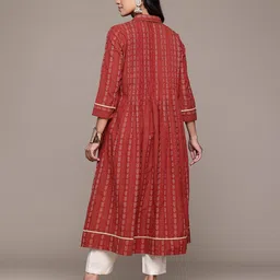 ritu kumar Women Nirvi Striped A-Line Kurta image 3