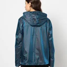 yousta Women Zip-Front Regular Fit Hooded Jacket image 3