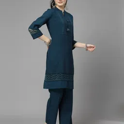 nayam by lakshita Women Embroidered A-Line Kurta Set image 3