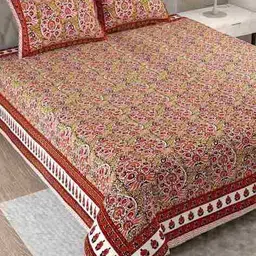 bombay spreads 180 TC Floral Print King-Size Bedsheet with Pillow Covers image 3