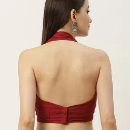 molcha by babita singh Women Back Open Halter-Neck Cotton Blouse image 3