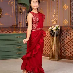 muhuratam Girls Embroidery Lehenga Choli with Dupatta image 3