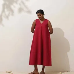 truebrowns Women V-Neck A-Line Dress image 3