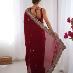 ri-wah Women Sequins Work Embellished Saree     image 3