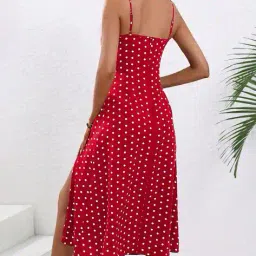 hivora Women Polka-Dot Print A-Line Dress image 3