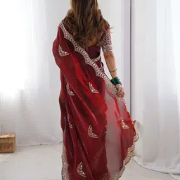 ri-wah Women Traditional Saree with Unstitched Blouse Piece             image 3