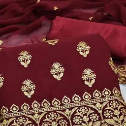 svaraa Women Embroidered Unstitched Dress Material image 3