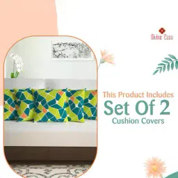 divine casa Set of 2 Square Shape Microfiber Cushion 16" x 16" image 3