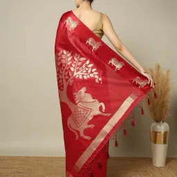indie picks Banarsi Aghanya Motif Artsilk Traditional saree image 3