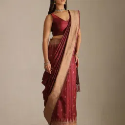 soch Woven Saree with Contrast Border image 3
