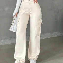 nucouths Women High-Rise Baggy Cargo Jeans image 3