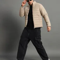 alpha tribe Men Regular Fit Puffer Jacket image 3