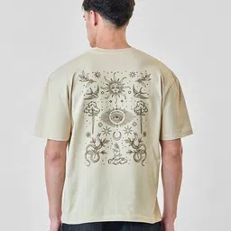 snitch Men Graphic Print Cotton Lounge Crew-Neck T-Shirt image 3