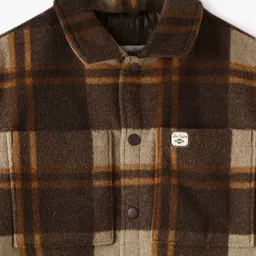 lee cooper Boys Checked Cotton Jacket with Patch Pockets image 3