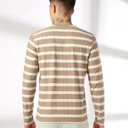 teamspirit Men Striped Regular Fit Crew-Neck T-Shirt image 3