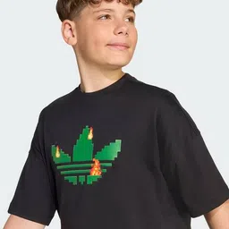 adidas kids Logo Print Loose Fit Round-Neck T-Shirt image 3