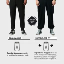 bewakoof Men's Naruto The Rivals Graphic Printed Super Loose Fit Joggers image 3