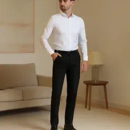 buda jeans co Men Slim Fit Flat-Front Trousers image 3