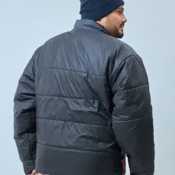bewakoof Men's & Bate Typography Oversized Plus Size Puffer Jacket image 3