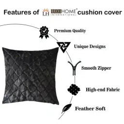 luxehome international Pack of 2 Square Shape Microfiber Cushion Covers image 3