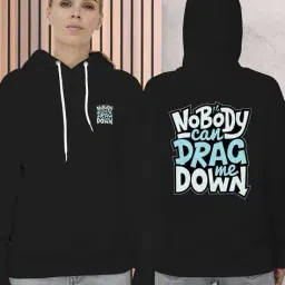 buythattrendz Women Typographic Print Regular Fit Hoodie image 3