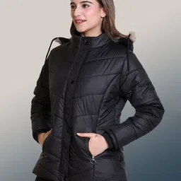 leia Women Quilted Regular Fit Hooded Jacket image 3
