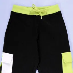 kiddopanti Boys Colourblock Joggers with Elasticated Drawstring Waist image 3