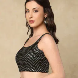 salwar studio Women Chevron Pattern Square-Neck Blouse image 3