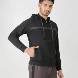 black panther Men Striped Zip-Front Hoodie  image 3