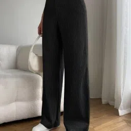 buda jeans co Women Striped Relaxed Fit Flat-Front Pants image 3